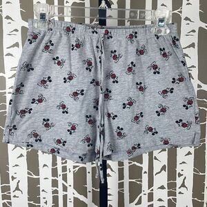 Disney Mickey Mouse Print Gray Pull On Shorts M (7/9)